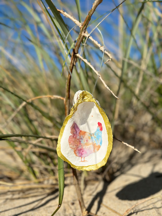 The Chicks Dig It Oyster Shell Ornament