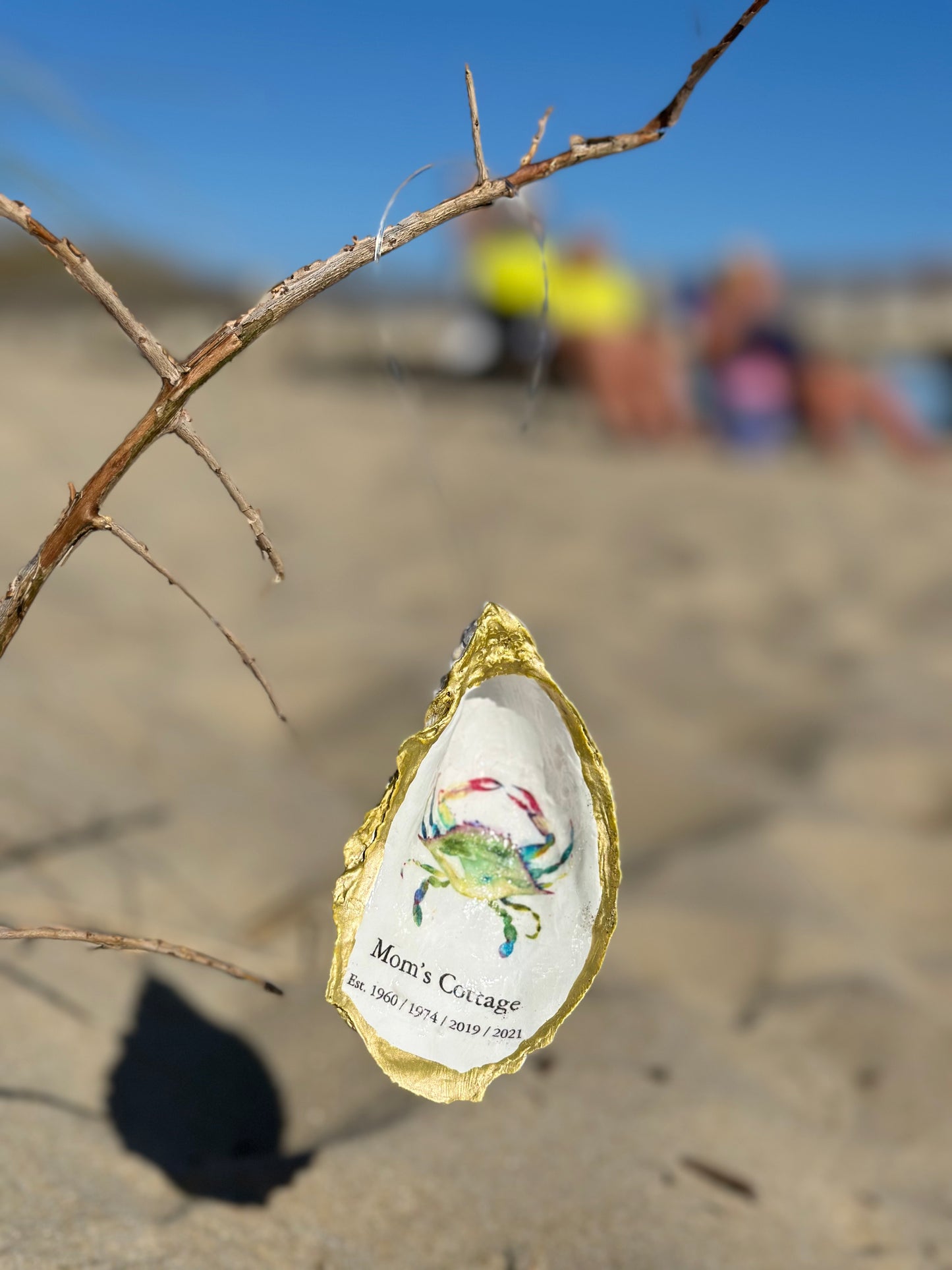 Feeling Crabby Oyster Shell Ornament