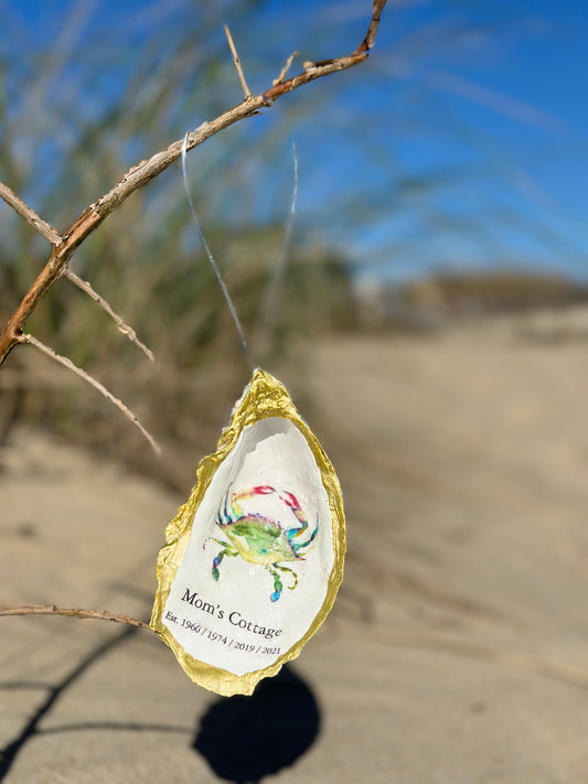 Feeling Crabby Oyster Shell Ornament