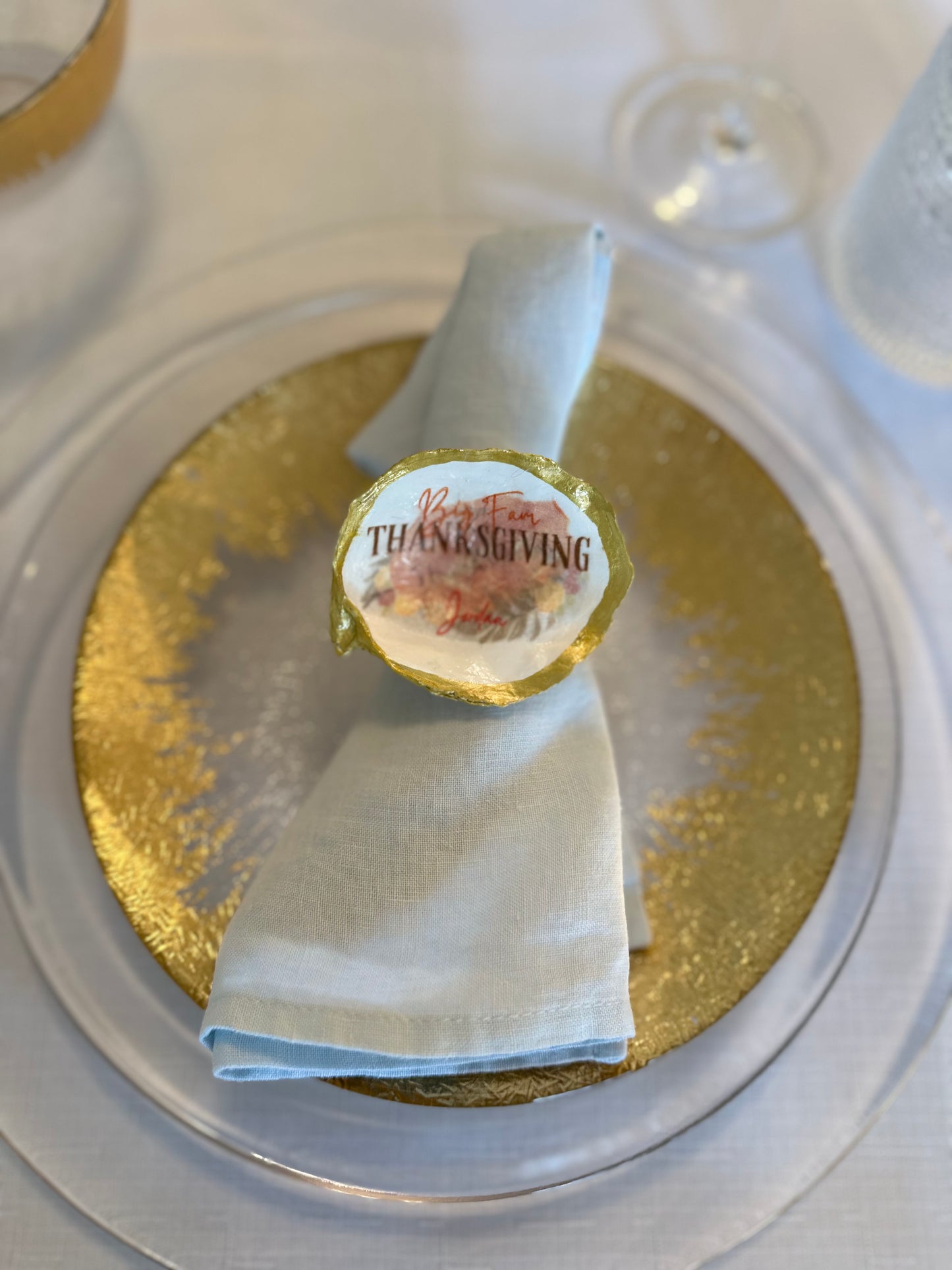 Custom Oyster Shell Napkin Ring