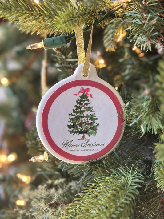 Custom Porcelain Ceramic Round Ornament