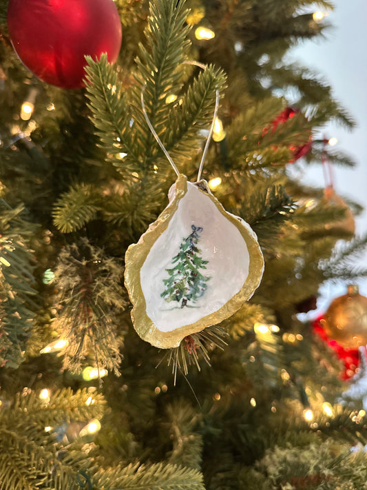 Oh Christmas Tree Oyster Shell Ornament